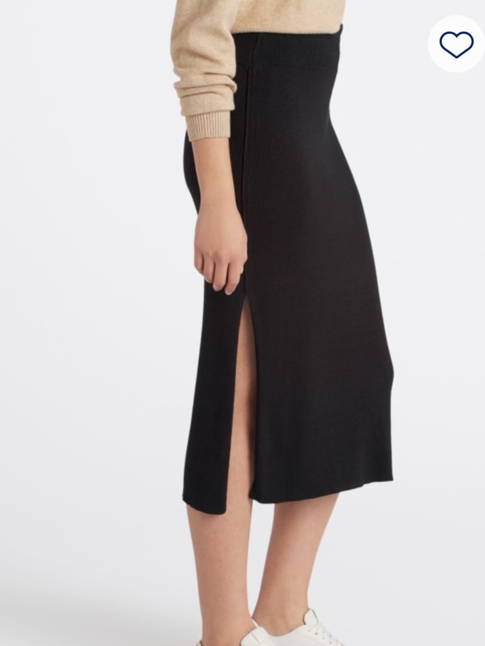 Free People Golden Hour Black Midi Skirt w Side Slit - Size Medium - NWT